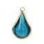 Brass Glass Charms Drop Peacock