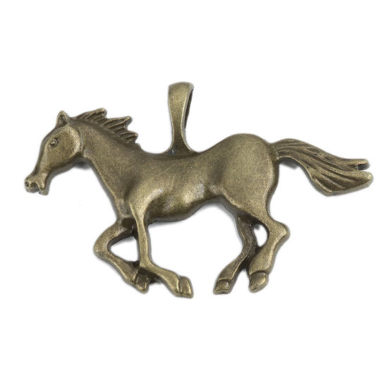 Image de Pendentifs en Alliage de Zinc Cheval Bronze Antique     