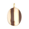 Picture of Zinc Based Alloy Charms Oval Gold Plated Beige & Coffee Stripe Enamel 25mm(1") x 15mm( 5/8"), 5 PCs