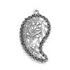 Picture of Zinc Based Alloy Pendants Drop Antique Silver Color (Can Hold ss5 Pointed Back Rhinestone) Flower 3.3cm x 1.9cm, 10 PCs
