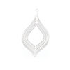 Immagine di Ottone Ciondoli Tono Argento Foglia Striscia Filigree Stamping 3.9cm x 2.2cm, 20 Pz