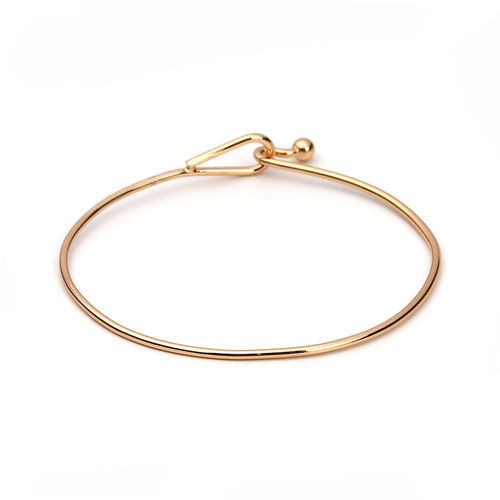 Image de Bracelets en Laiton Rond Doré Pouvoir Ouvrir 19.5cm long, 1 Pièce