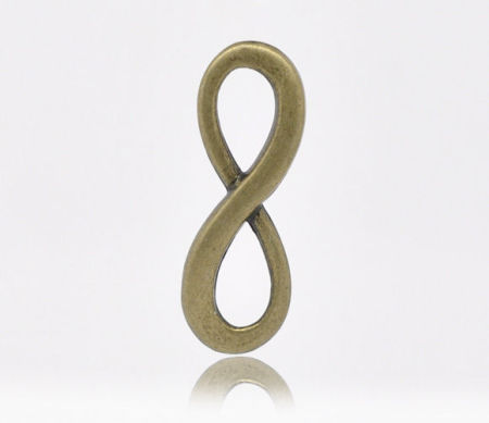 Conectores Aleación del Metal Del Zinc de Símbolo Infinito Tono Bronce 23mm x 8mm, 30 Unidades