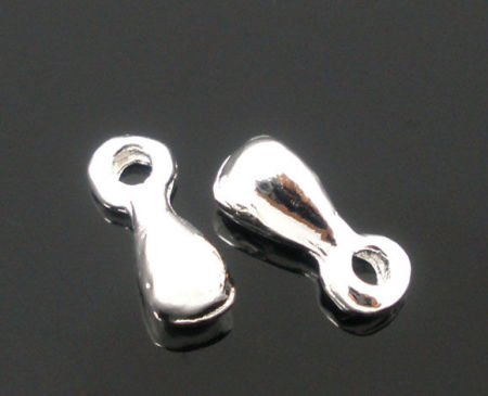 Lega di Ferro Charm Ciondoli Goccia Argento Placcato Nulla Disegno 7.0mm x 3.0mm, 200 Pz