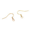 Imagen de 304 Acero Inoxidable Gancho para la oreja Gancho Chapado en Oro W/ Lazo 20mm x 17mm, Post/ Wire Size: (21 gauge), 10 Unidades