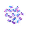 Immagine di Vetro Perline Rettangolo Blu & Fucsia Doppio Colore Sezione Circa 8mm x 4mm, Foro: Circa 1.5mm, 50 Pz