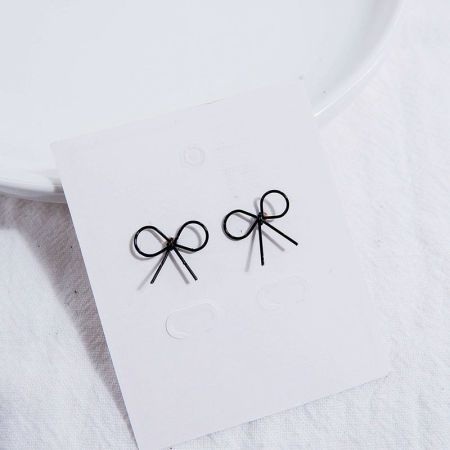 Pendientes Negro Bowknot 1 Par