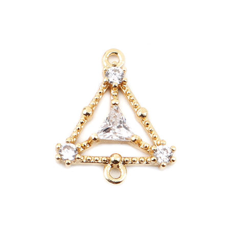 Connecteurs en Laiton Triangle Creux à Strass