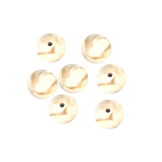 Image de Perles en Acrylique Rond Ambre Env. 23mm Dia, Trou: env. 3.7mm, 10 Pcs