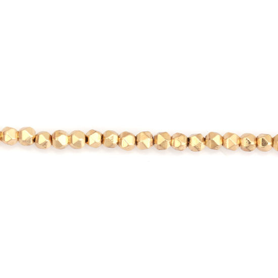 Image de (Classement B) Perles en Hématite （ Naturel ） Champagne 2mm x 2mm, Trou: env. 1mm, 40cm long, 1 Enfilade (Env. 202 Pcs/Enfilade)