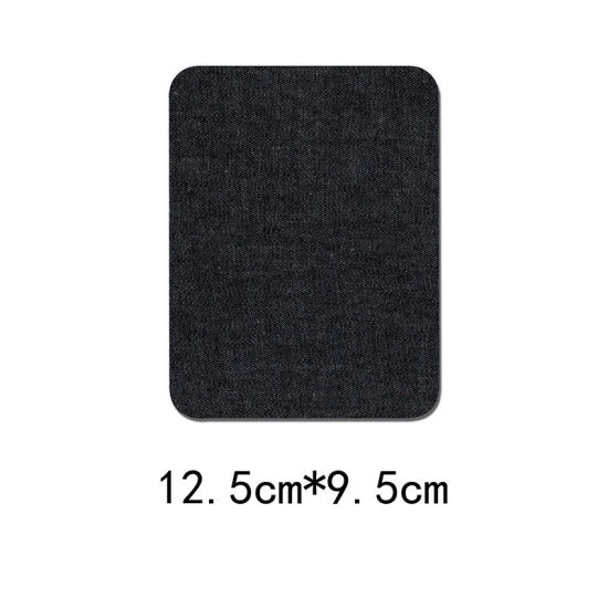 Image de Cabochons DIY Scrapbooking Artisanat en Tissu Noir Rectangle 1 Pièce