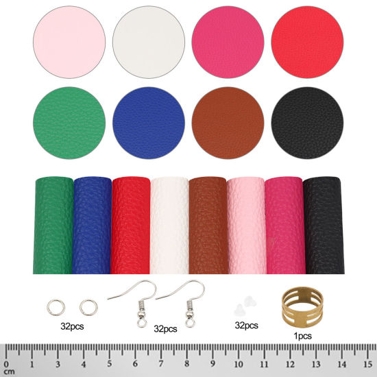 PU Leather Material Accessory Set For DIY Earings Pendants Multicolor 1 Set の画像