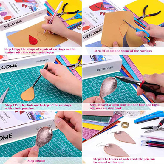 PU Leather Material Accessory Set For DIY Earings Pendants Multicolor 1 Set の画像