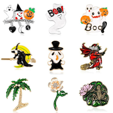 Pin Brooches Pumpkin Halloween Ghost Multicolor 1 Piece