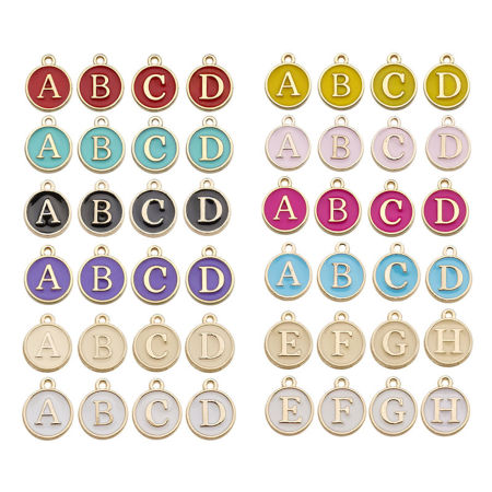 Zinc Based Alloy Charms Mixed Multicolor Initial Alphabet/ Capital Letter Enamel