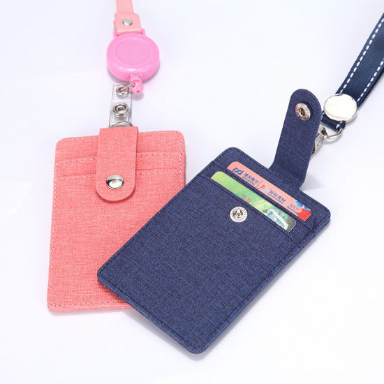 PU Leather ID Card Badge Holders 11cm x 7.2cm, 1 Piece の画像