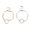 Picture of 304 Stainless Steel Simple Link Cable Chain Bracelets Multicolor Circle Ring 18cm(7 1/8") long