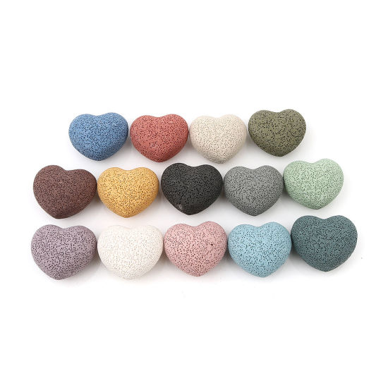 Image de Lava Rock Felt Oil Diffuser Pads Heart 43mm x 37mm, 1 Piece