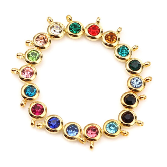 Immagine di Stainless Steel & Glass Charms Round