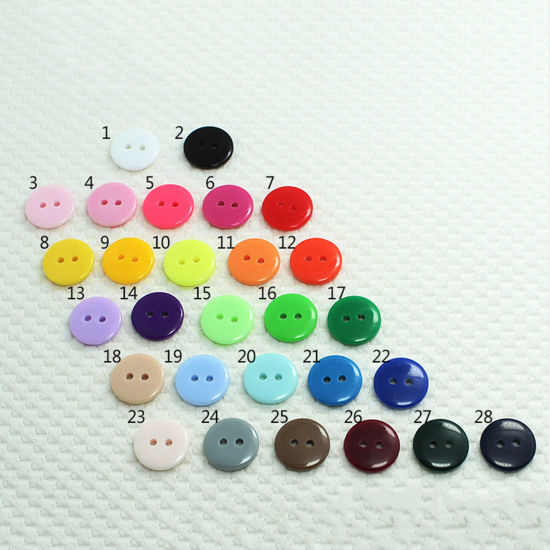 Image de Resin Sewing Buttons Scrapbooking 2 Holes Round 9mm Dia, 100 PCs