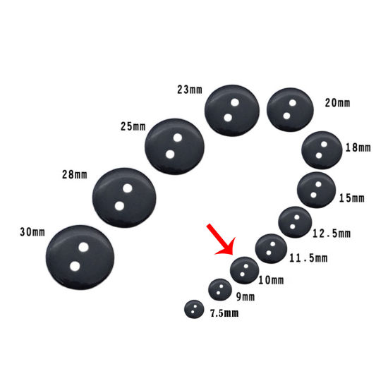 Immagine di 100pcs 10mm Resin 2 Hole Sewing Button Scrapbooking Embellishment Decorative Button Apparel Sewing Accessories