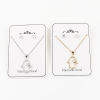 Picture of Stainless Steel & Copper Religious Jewelry Necklace Earrings Set Round Hamsa Symbol Hand Micro Pave Clear Cubic Zirconia