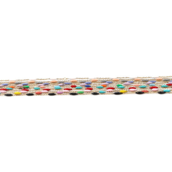 Image de Chaîne Maille Forçat en Acier Inoydable Marquise Émail 