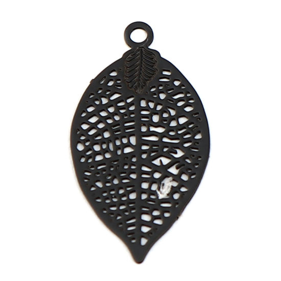 Immagine di Brass Filigree Stamping Charms Leaf