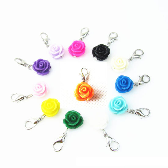 Image de Marqueur de Maille en Plastique Rose 12 Pcs