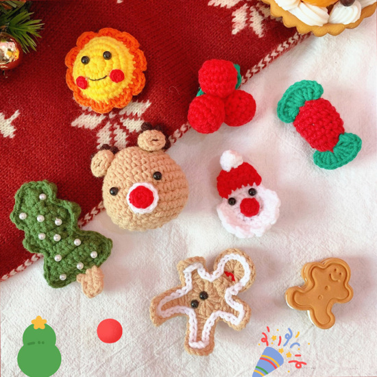 Image de Broche Epingle en Laine Noël 1 Pièce