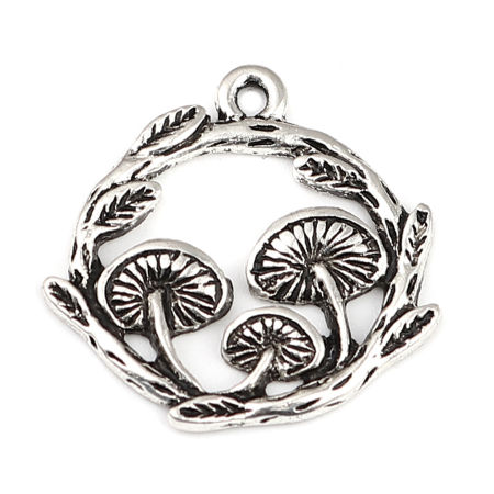 Charms aus zinkbasierter Legierung mit rundem Pilz