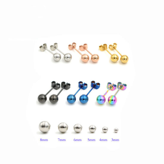 Image de Boucles d'Oreilles Puces en Acier Inoydable  
