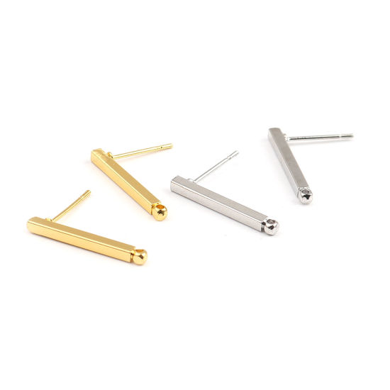 Picture of Zinc Based Alloy Ear Post Stud Earrings Findings W/ Loop