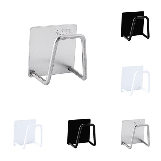 Image de Support d'éponge d'acier inoxydable sans poinçon, organisateur de plat d'évier de cuisine pour les accessoires de cuisine