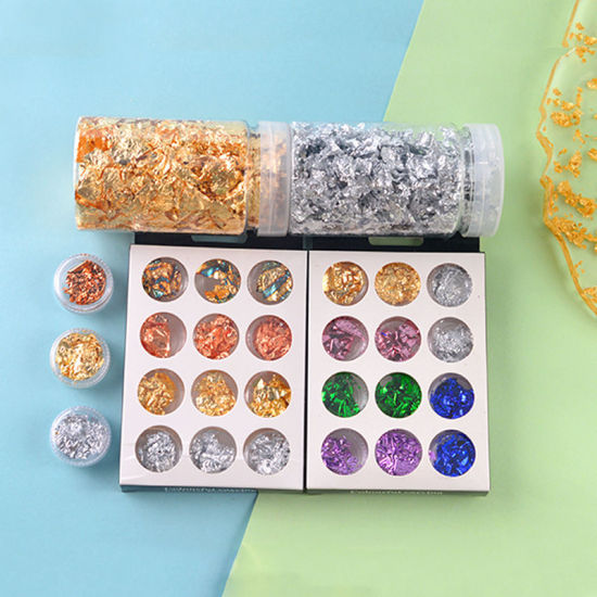 Image de Matériaux de Remplissage pour Bijoux de Résine en Papier d'Aluminium d'Étain 1 Pièce