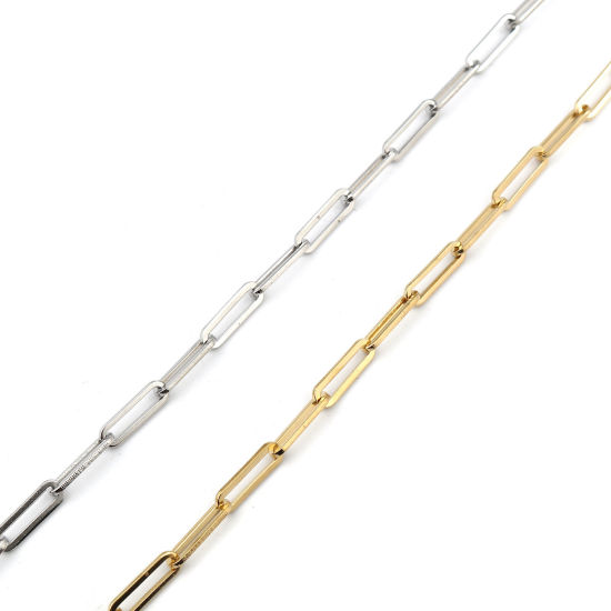 Image de 1 Pièce Chaînes de Cheville en Acier Inoxydable Placage sous Vide Ovale 23cm long