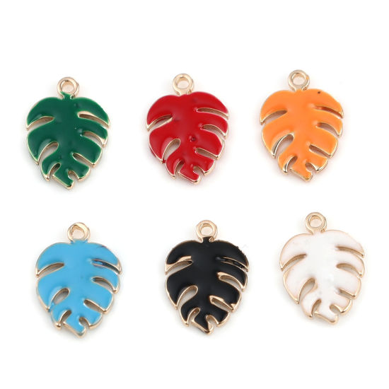 Image de Breloques Sequins Emaillés Double Face en Laiton 5 Pcs