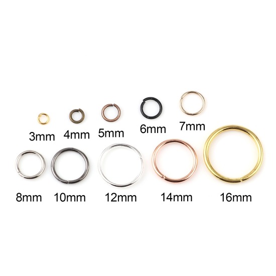 Image de 200 Pcs Anneaux de Jonction pour la Fabrication de Bijoux Ouvert en Alliage de Fer Multicolore Rond