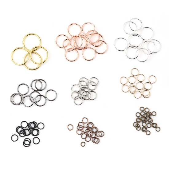 Image de 200 Pcs Anneaux de Jonction pour la Fabrication de Bijoux Ouvert en Alliage de Fer Multicolore Rond