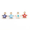 Imagen de Zamak Galaxia Colgantes Charms Estrella Chapado en Oro Mal de ojo Esmalte 14mm x 11mm, 10 Unidades