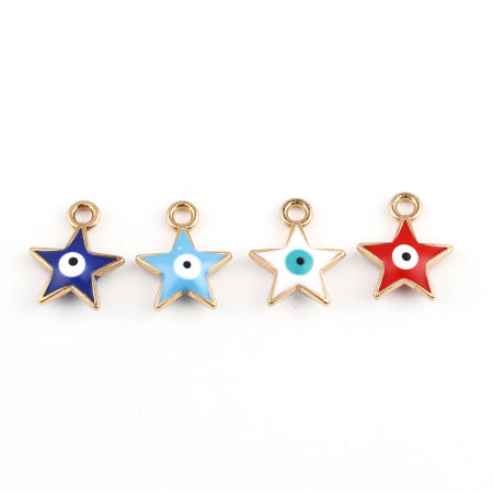 Zinkbasierte Legierung Galaxy Charms Star Evil Eye Emaille