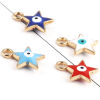 Imagen de Zamak Galaxia Colgantes Charms Estrella Chapado en Oro Mal de ojo Esmalte 14mm x 11mm, 10 Unidades