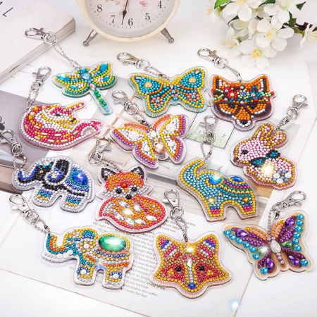 Acrylic Keychain & Keyring Multicolor 1 Set