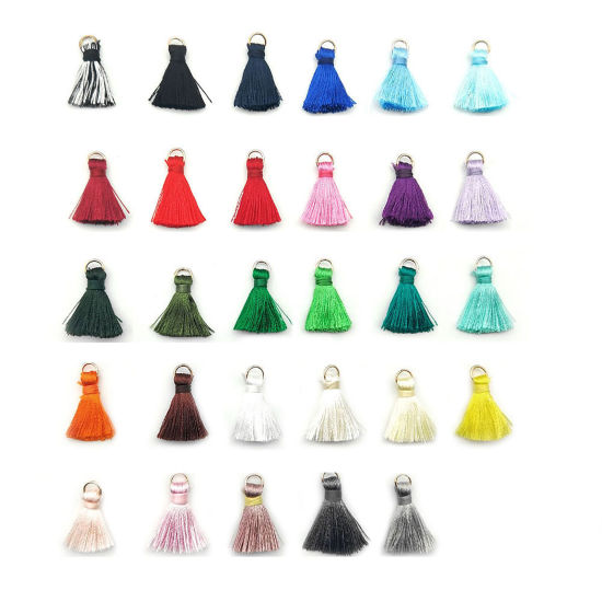 Immagine di Lega di Zinco & Poliestere Nappine Charms Nappine 25mm, 10 Pz