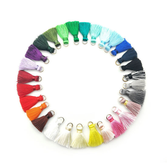 Immagine di Lega di Zinco & Poliestere Nappine Charms Nappine 25mm, 10 Pz