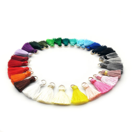 Immagine di Lega di Zinco & Poliestere Nappine Charms Nappine 25mm, 10 Pz