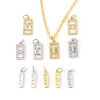 Picture of Brass Galaxy Charms Rectangle Moon Micro Pave Clear Rhinestone 18mm x 7mm, 2 PCs