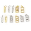 Picture of Brass Galaxy Charms Rectangle Moon Micro Pave Clear Rhinestone 18mm x 7mm, 2 PCs