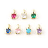 Imagen de Latón Colgantes Charms Cuadrado 8mm x 5mm, 2 Unidades