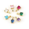 Imagen de Latón Colgantes Charms Cuadrado 8mm x 5mm, 2 Unidades